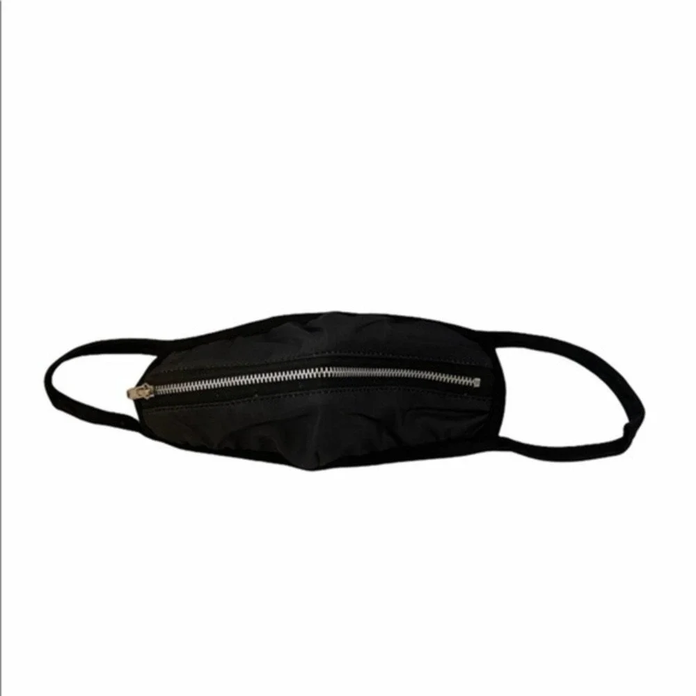 Fashion Cotton Zippered Face Mask‎ Black